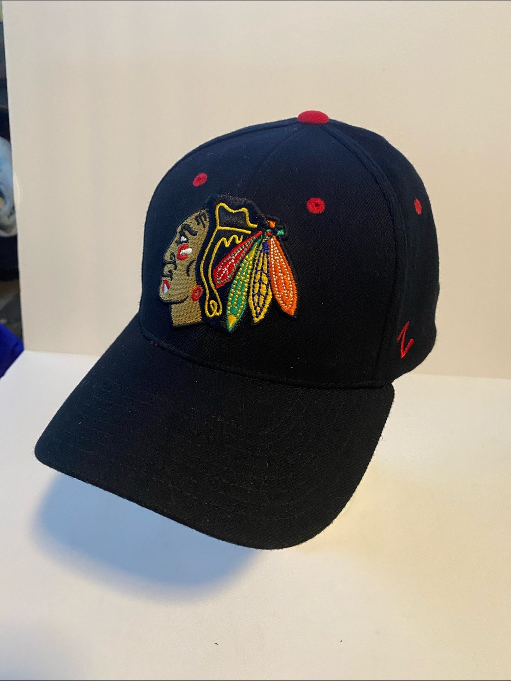 Chicago Blackhawks Zephyr Black Breakaway Flex Hat